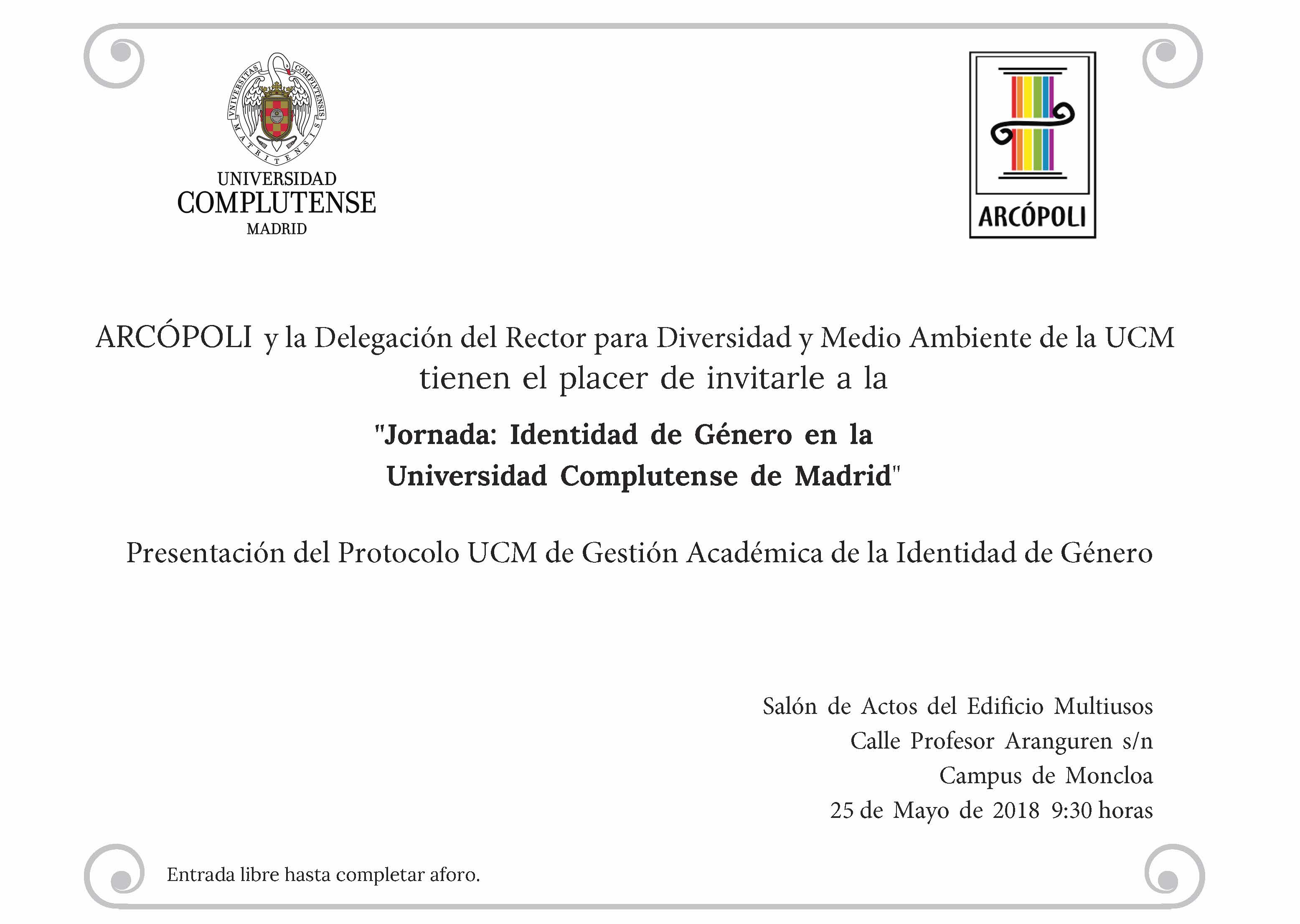 Jornada Identidad de Género en la Universidad Complutense de Madrid. Protocolo de Gestión Académica de la Identidad de Género